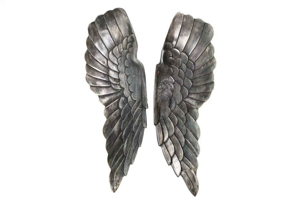 Set apripi decorative de perete din Aluminiu Argintiu H65xL20cm Fallen Angel