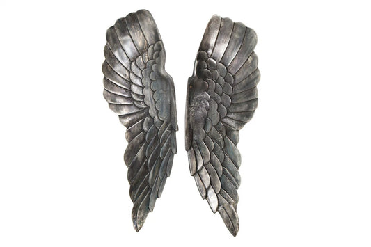 Set apripi decorative de perete din Aluminiu Argintiu H65xL20cm Fallen Angel
