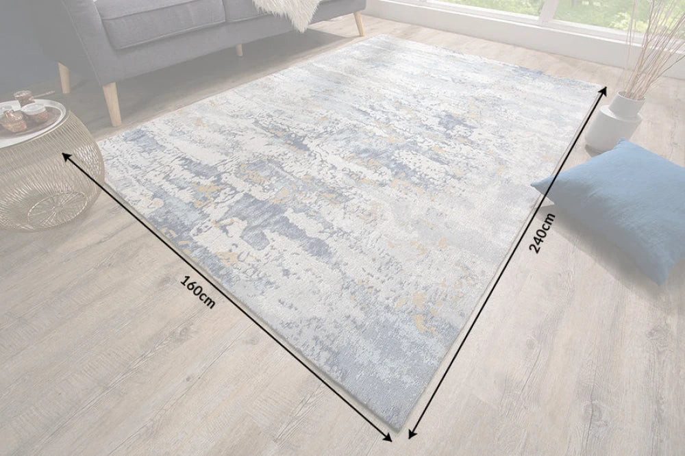 Covor din bumbac/ poliester Albastru L240cm Abstrakt