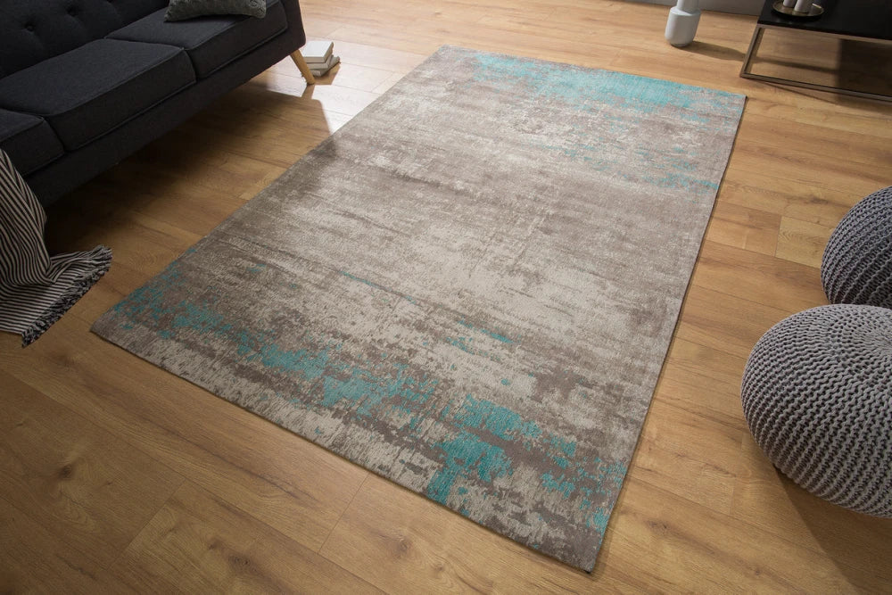 Covor din Bumbac/Poliester Grej/Albastru L240cm Modern Art