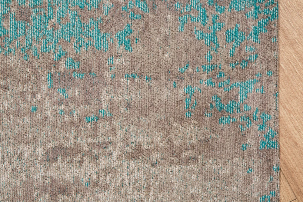 Covor din Bumbac/Poliester Grej/Albastru L240cm Modern Art