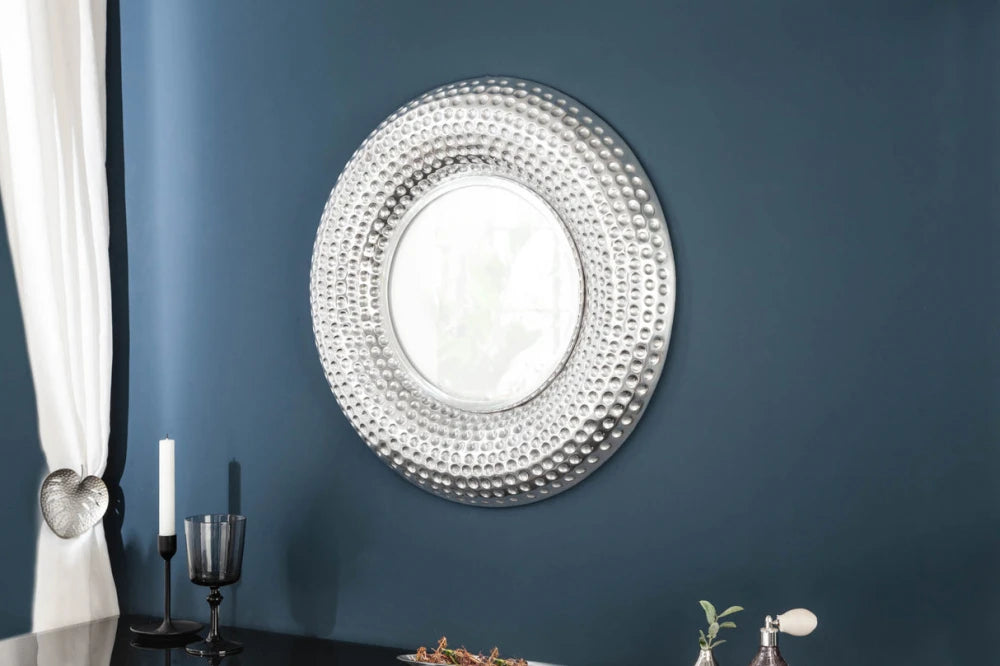 Oglinda cu rama din Aluminiu Argintiu D60cm Orient