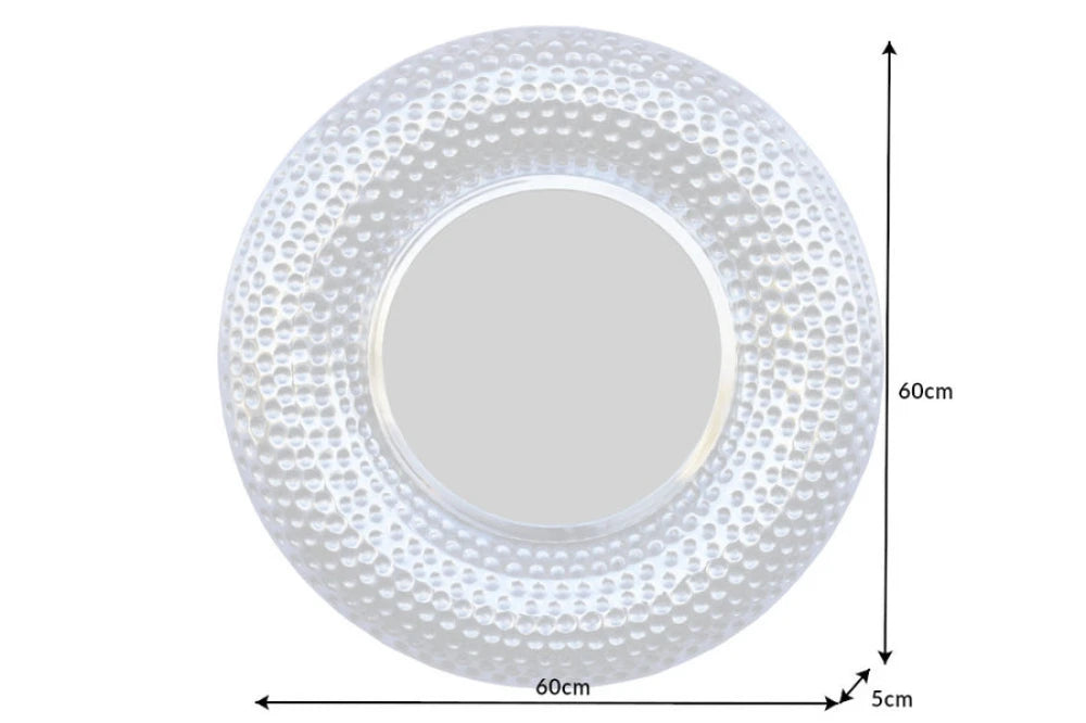 Oglinda cu rama din Aluminiu Argintiu D60cm Orient