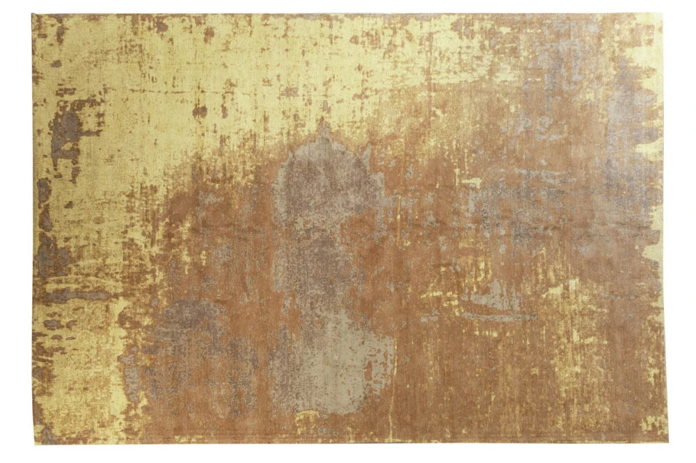 Covor din Bumbac/Poliester Maro/Galben L350cm Modern Art