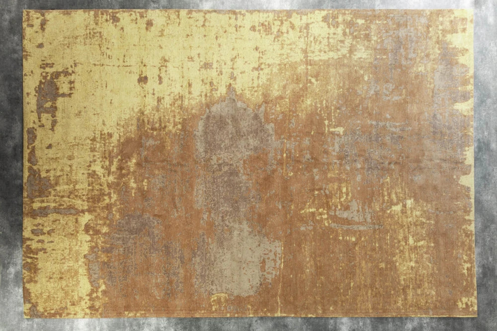 Covor din Bumbac/Poliester Maro/Galben L350cm Modern Art
