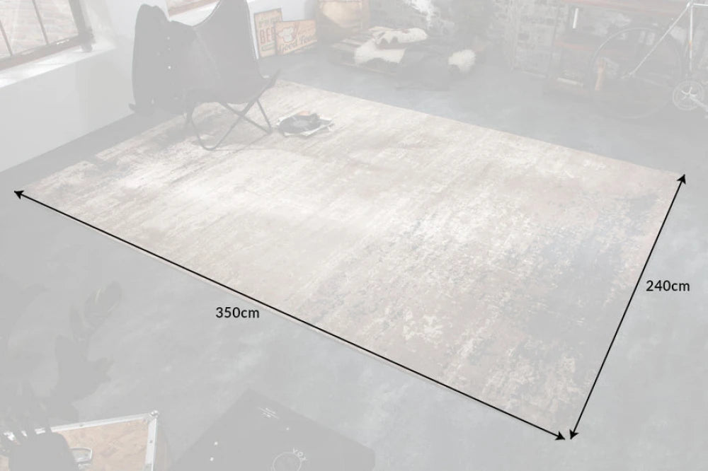 Covor din Bumbac/Poliester Gri/Bej L350cm Modern Art
