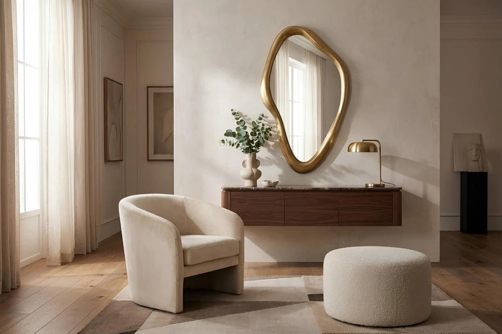 Oglinda cu rama din Poliuretan/MDF Auriu L93xH150cm MARQUISE
