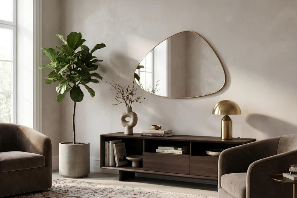 Oglinda cu rama din Poliuretan/MDF Auriu L56xH84cm NOEMI
