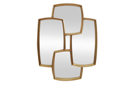 Oglinda cu rama din Poliuretan/MDF Auriu L70xH90cm QUADRA