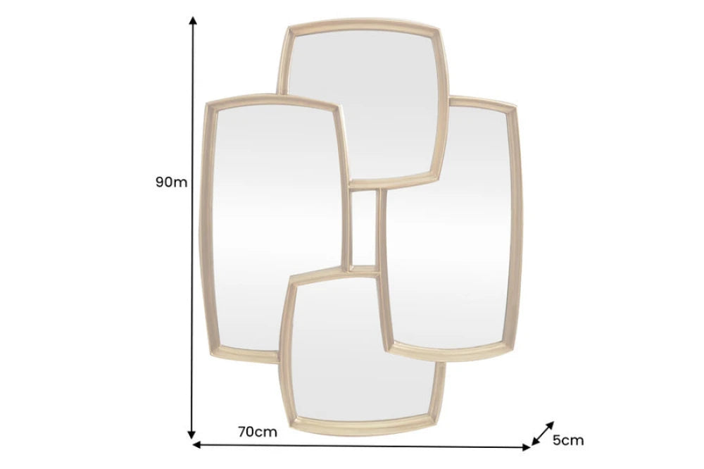 Oglinda cu rama din Poliuretan/MDF Auriu L70xH90cm QUADRA