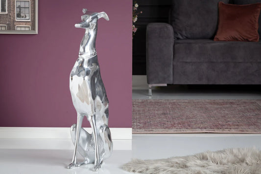 Sculptura din Metal Argintiu L18xH69cm GREYHOUND
