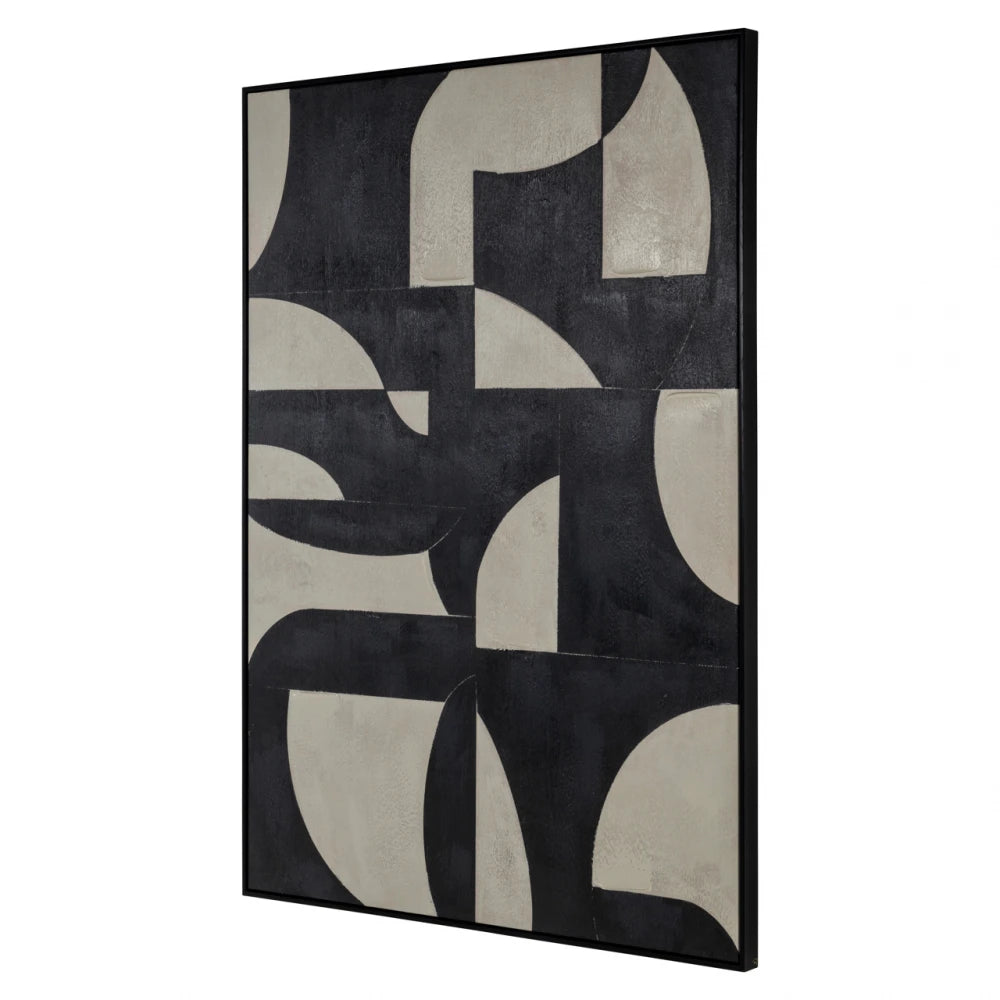 Tablou din Panza/ Lemn de pin/ Polistiren Negru L100xH140cm Splendor