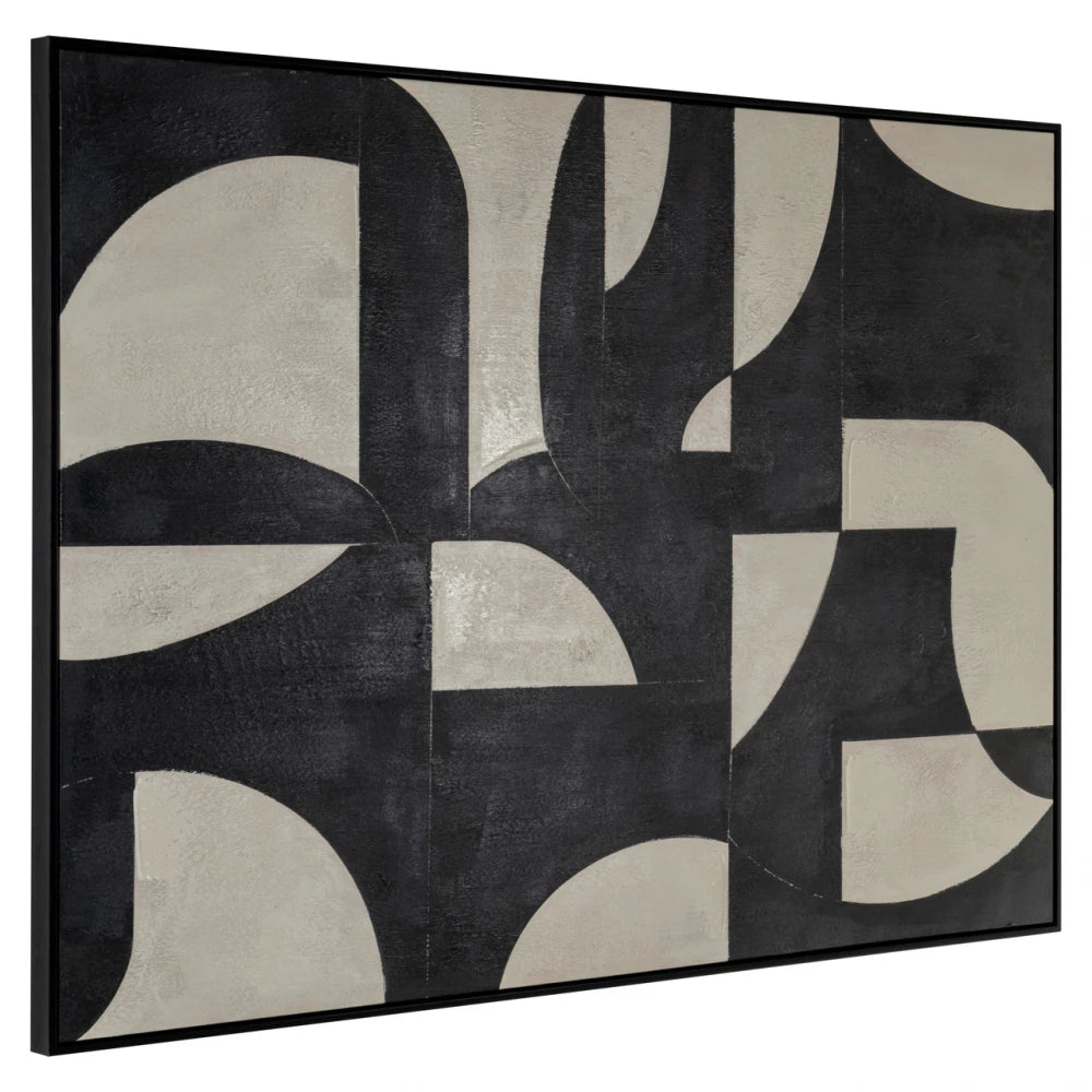 Tablou din Panza/ Lemn de pin/ Polistiren Negru L100xH140cm Splendor