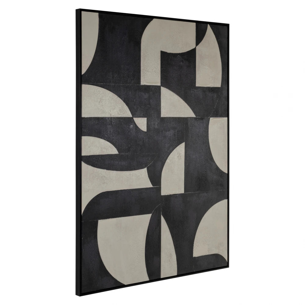 Tablou din Panza/ Lemn de pin/ Polistiren Negru L100xH140cm Splendor
