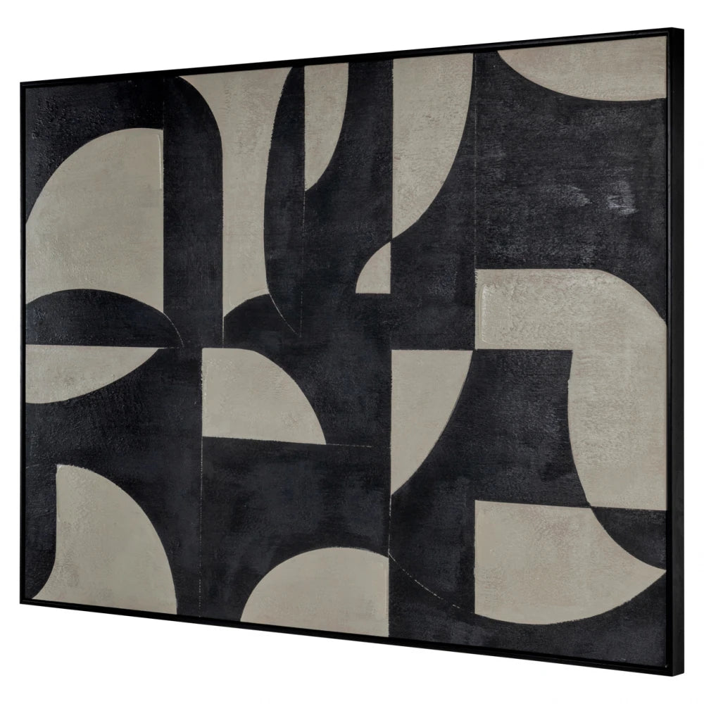 Tablou din Panza/ Lemn de pin/ Polistiren Negru L100xH140cm Splendor