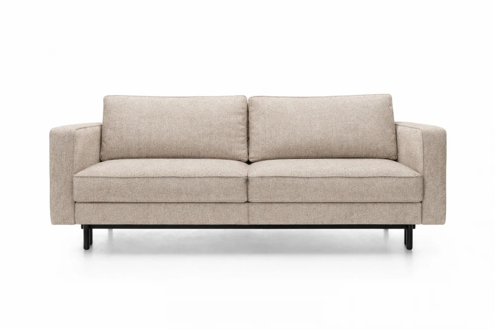 Canapea extensibila din catifea bej California L232x98cm