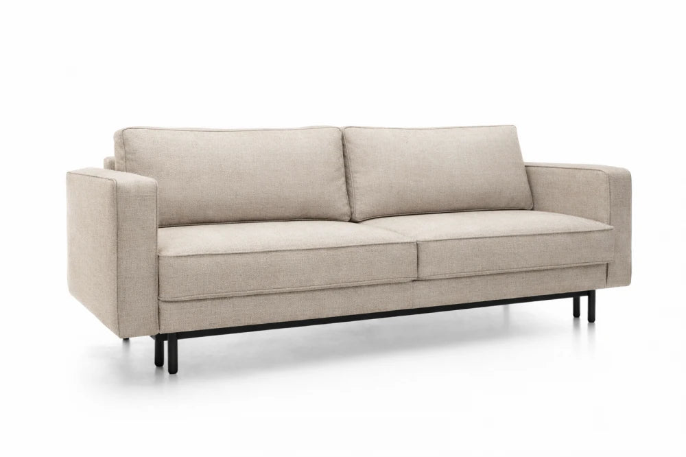 Canapea extensibila din catifea bej California L232x98cm