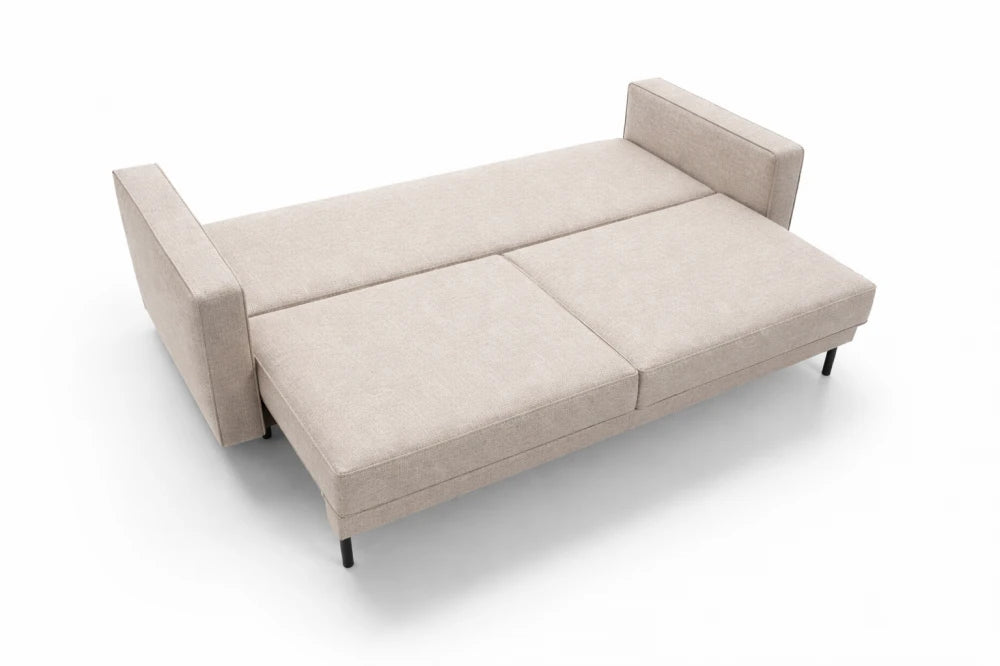 Canapea extensibila din catifea bej California L232x98cm