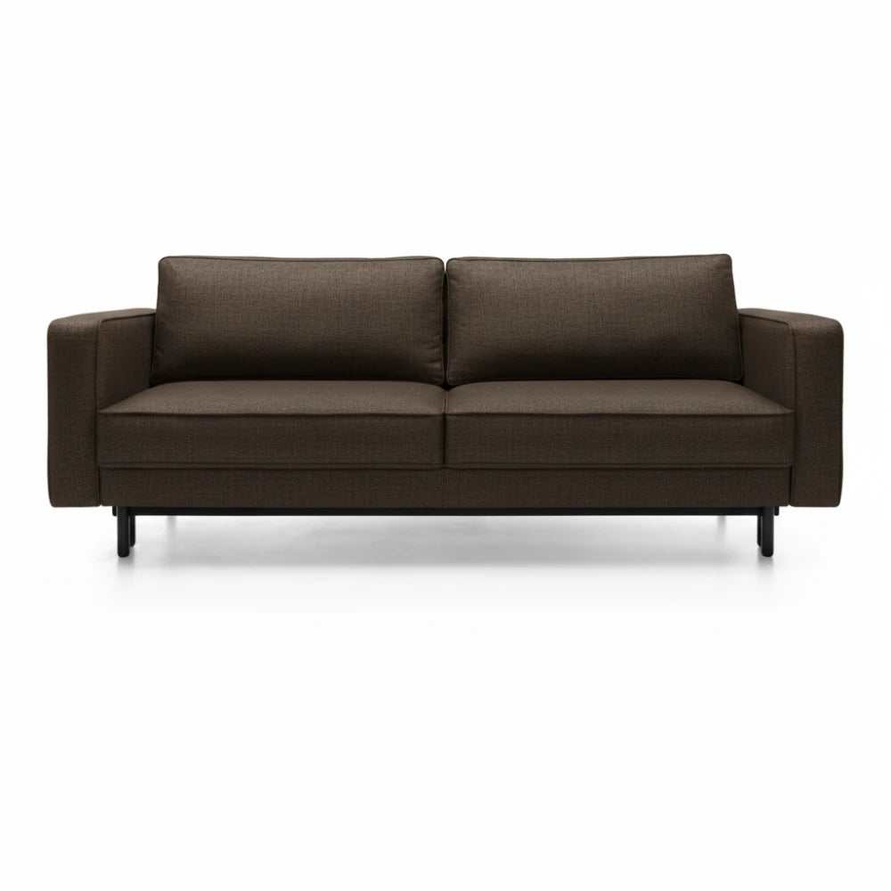 Canapea extensibila din catifea maro California L232x98cm