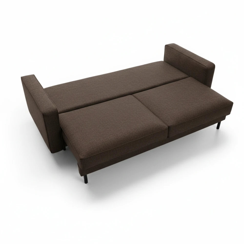 Canapea extensibila din catifea maro California L232x98cm