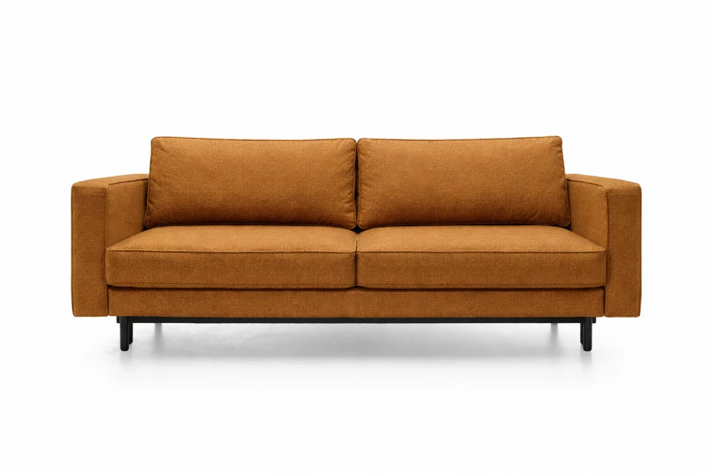 Canapea extensibila din catifea galben California L232x98cm