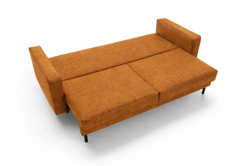 Canapea extensibila din catifea galben California L232x98cm