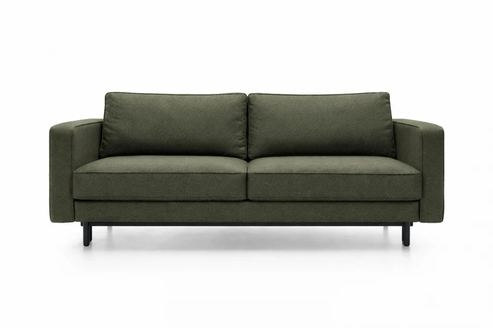 Canapea extensibila din catifea verde California L232x98cm