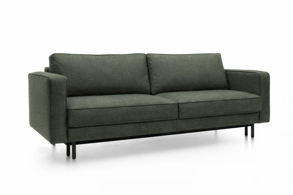 Canapea extensibila din catifea verde California L232x98cm