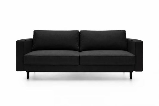 Canapea extensibila din catifea negru California L232x98cm