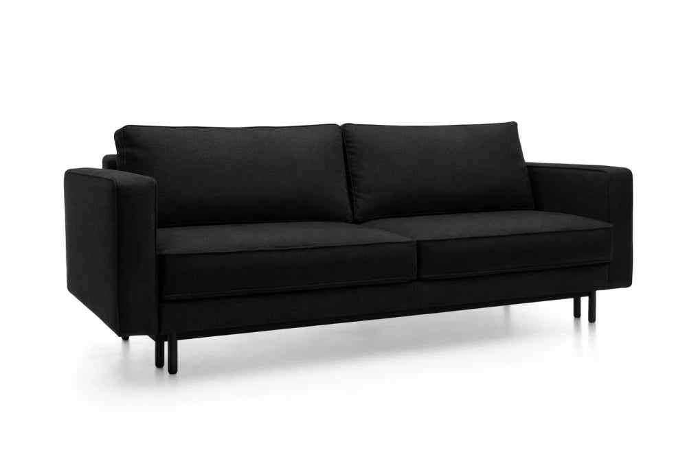 Canapea extensibila din catifea negru California L232x98cm