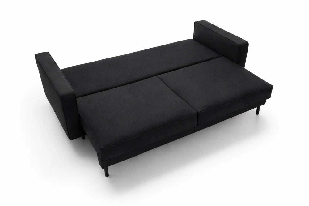 Canapea extensibila din catifea negru California L232x98cm