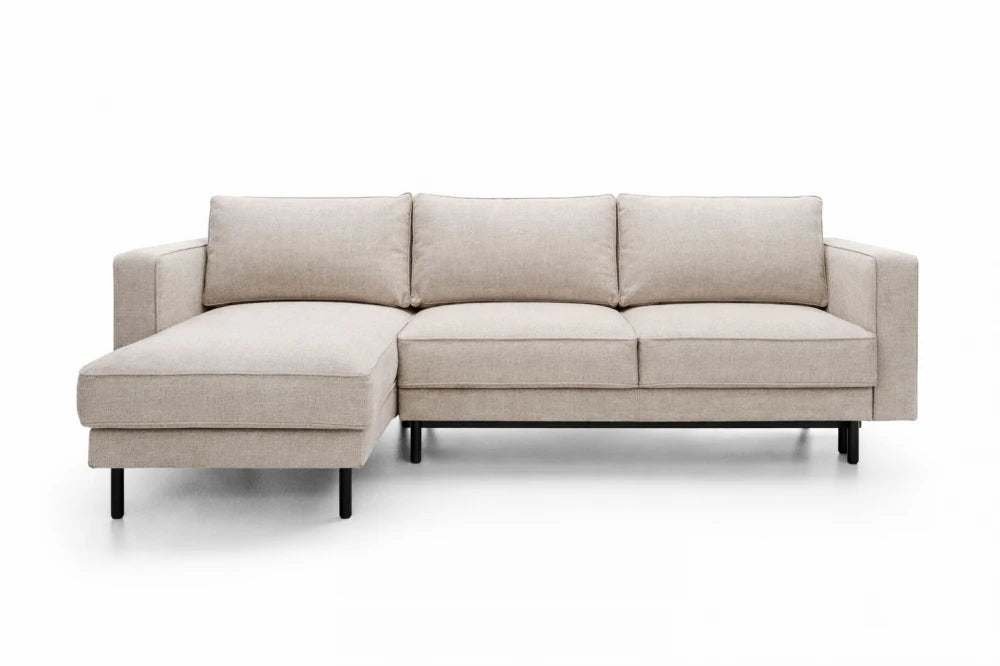 Coltar extensibil din catifea bej California L262x156cm