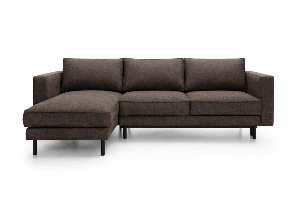 Coltar extensibil din catifea maro California L262x156cm