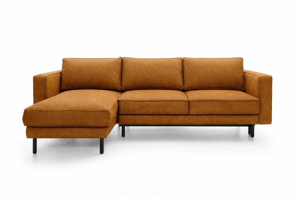 Coltar extensibil din catifea maro California L262x156cm
