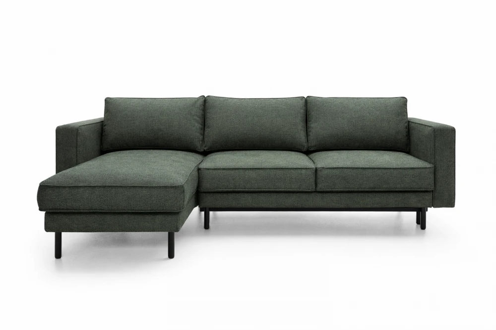Coltar extensibil din catifea verde California L262x156cm