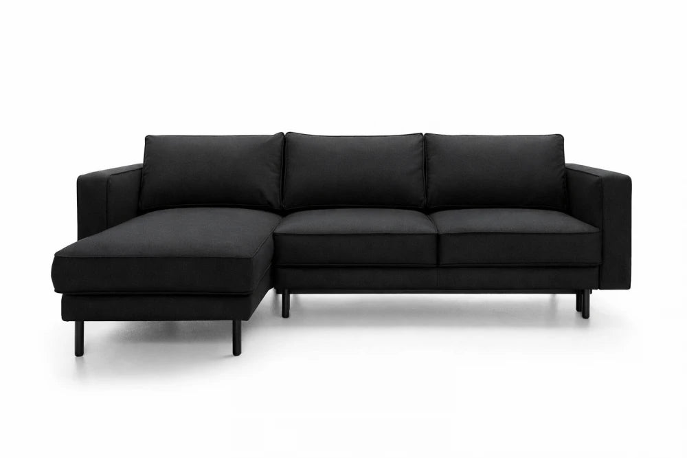 Coltar extensibil din catifea negru California L262x156cm