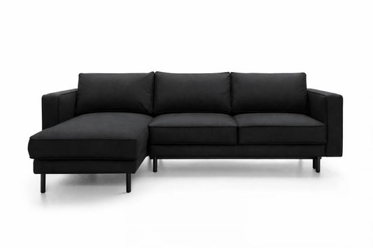 Coltar extensibil din catifea negru California L262x156cm
