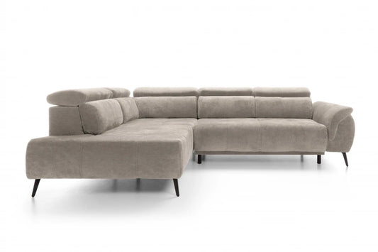 Coltar extensibil electric din catifea bej genovaII L284x208cm