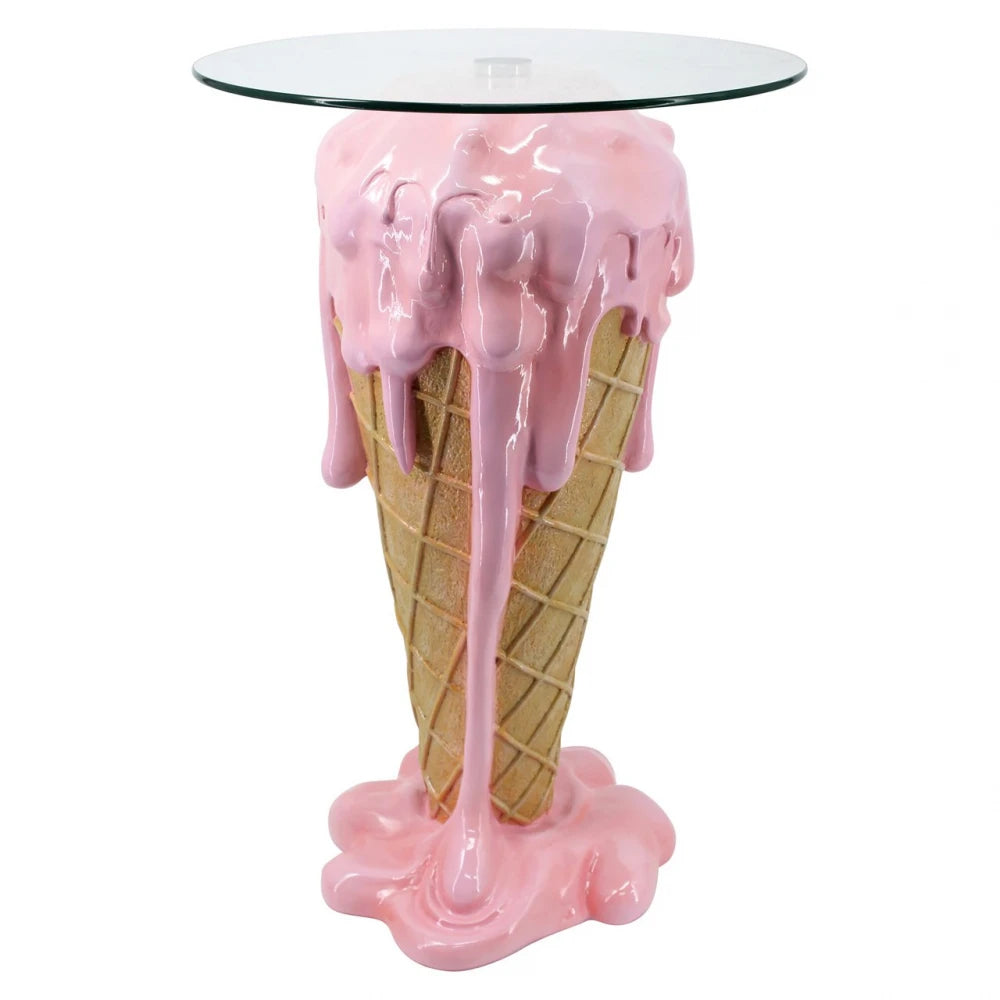 Masuta de cafea din Polirasina Multicolor si Sticla Transparent D48xH74cm Ice Richmond Interiors