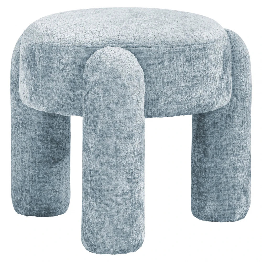 Taburet tapitat cu Chenille Albastru D51xH43cm Holly Richmond Interiors