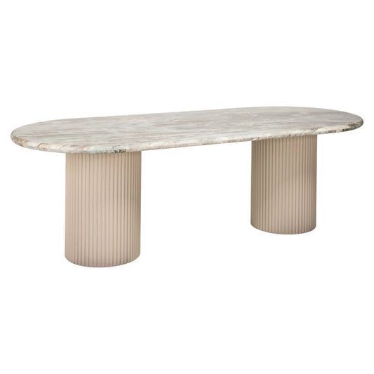 Masa din MDF Bej si Marmura Multcolor L240xH76cm Coronel Richmond interiors