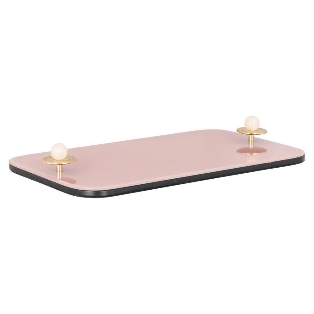 Tava decorativa din Rasina/MDF/Sticla/Rexene Roz L43xH5.5cm Jalien Richmond interiors