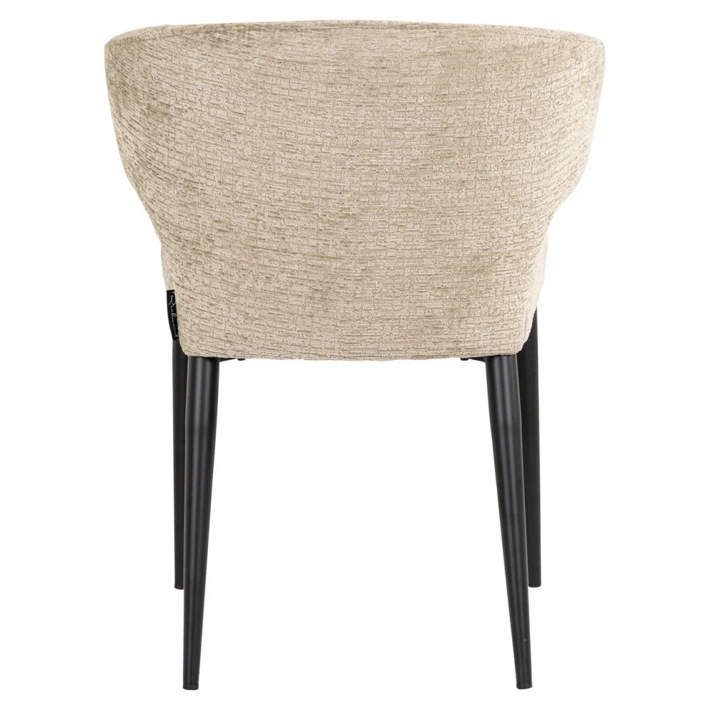 Scaun din Chenille Bej si Metal Negru L60xH79cm Taylor Richmond interiors