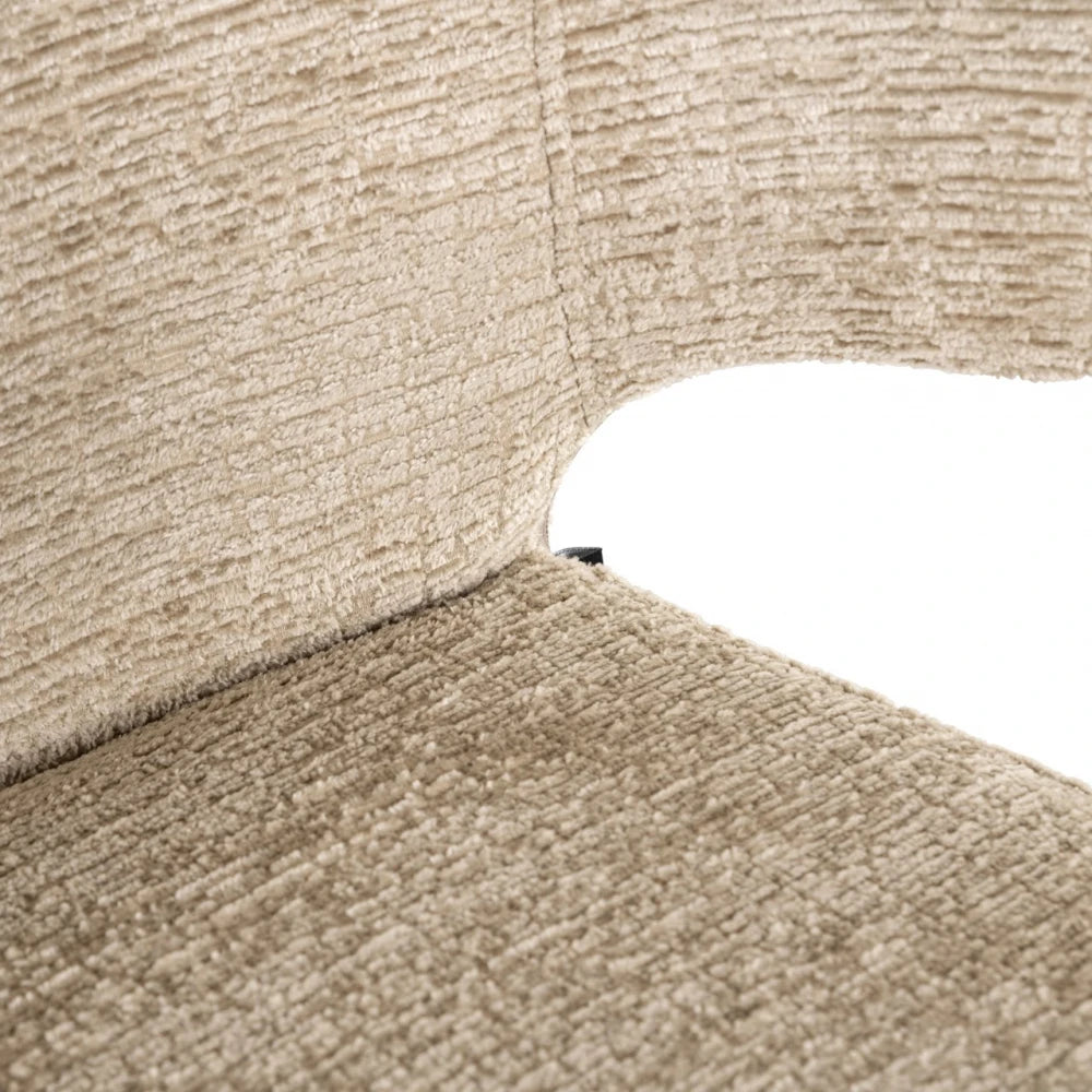 Scaun de insula din Chenille Bej si Metal Negru L52xH93cm Taylor Richmond interiors