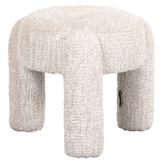 Taburet tapitat cu Chenille Crem D51xH43cm Holly Richmond Interiors