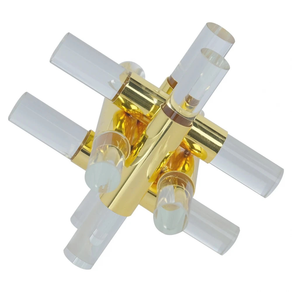 Obiect decorativ din Otel inoxidabil/Sticla Auriu/Transparent L15xH15cm Raniya Richmond interiors
