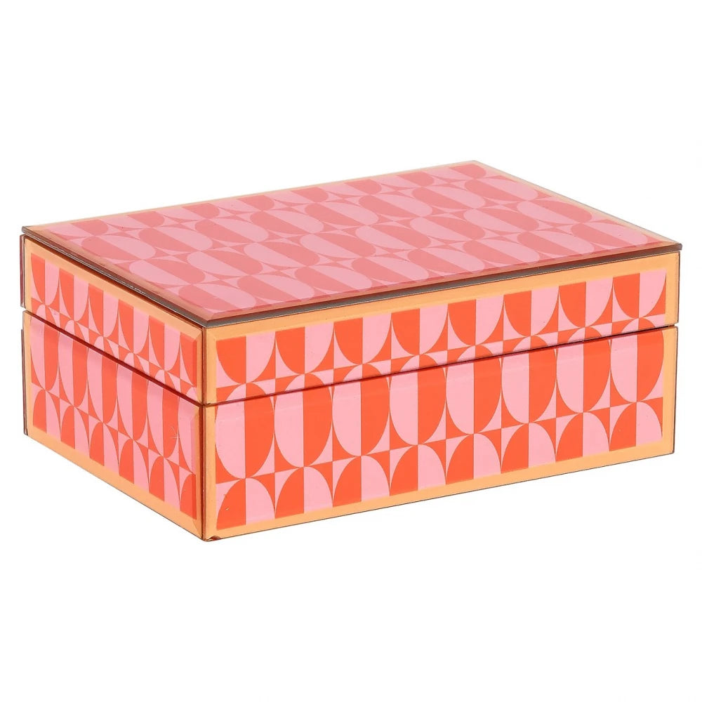 Cutie decorativa din MDF/Sticla Roz L18xH7.5cm Abba Richmond interiors