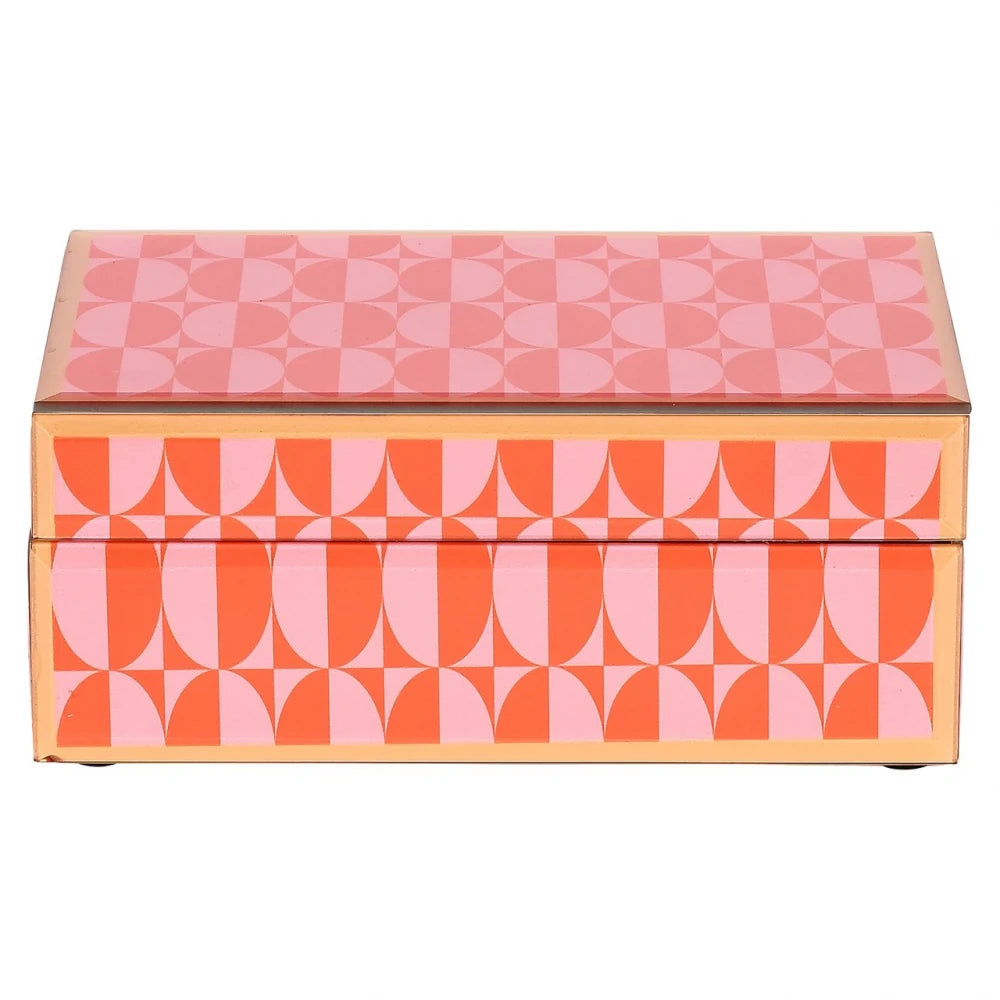 Cutie decorativa din MDF/Sticla Roz L18xH7.5cm Abba Richmond interiors