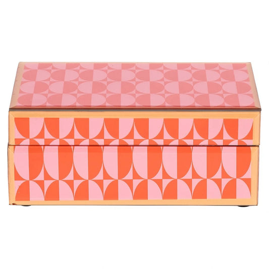 Cutie decorativa din MDF/Sticla Roz L18xH7.5cm Abba Richmond interiors