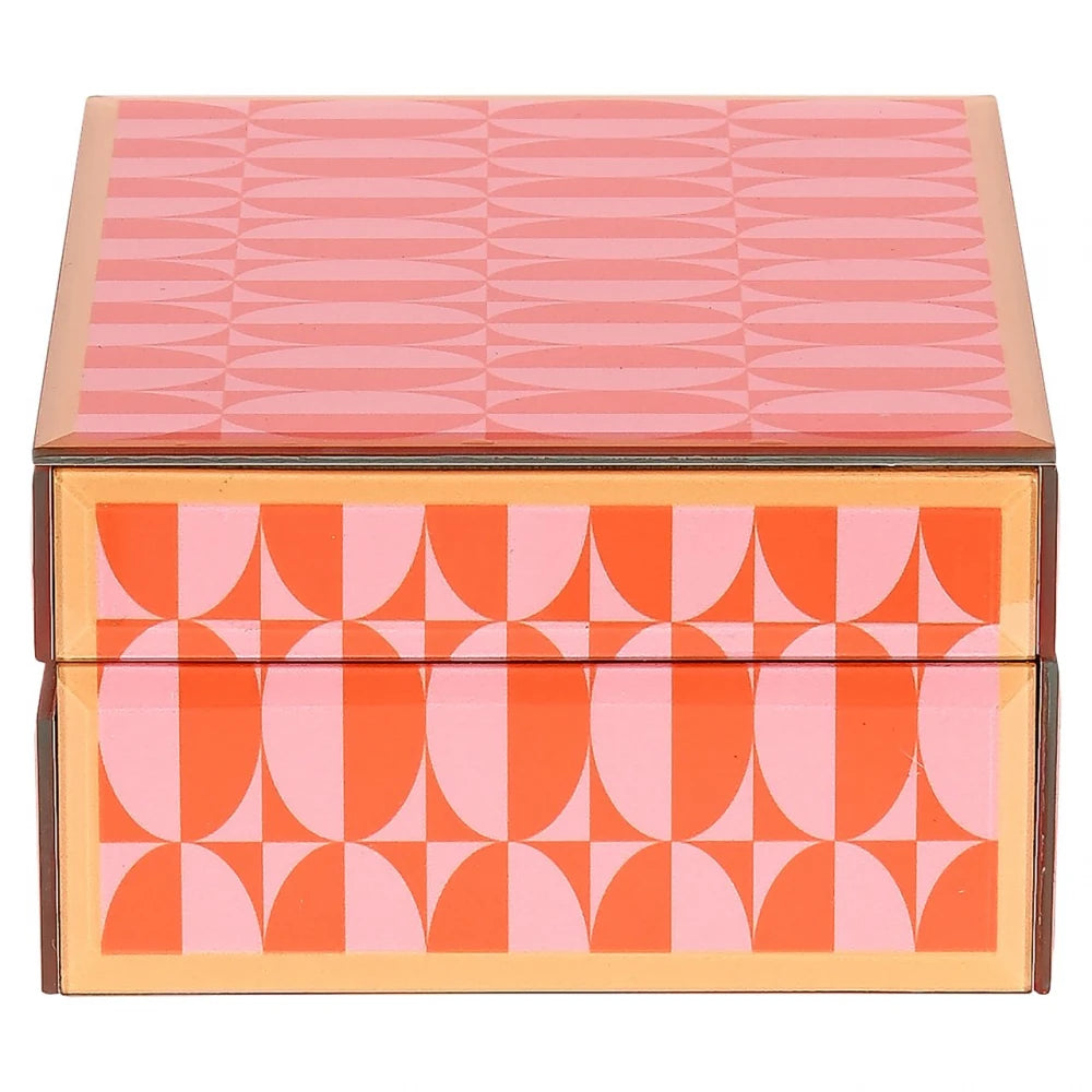 Cutie decorativa din MDF/Sticla Roz L18xH7.5cm Abba Richmond interiors